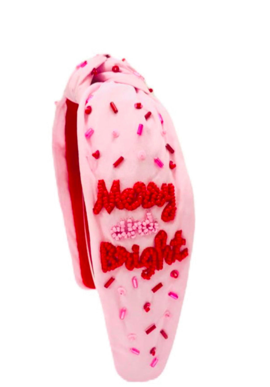 Merry and Bright Christmas Knotted Headband