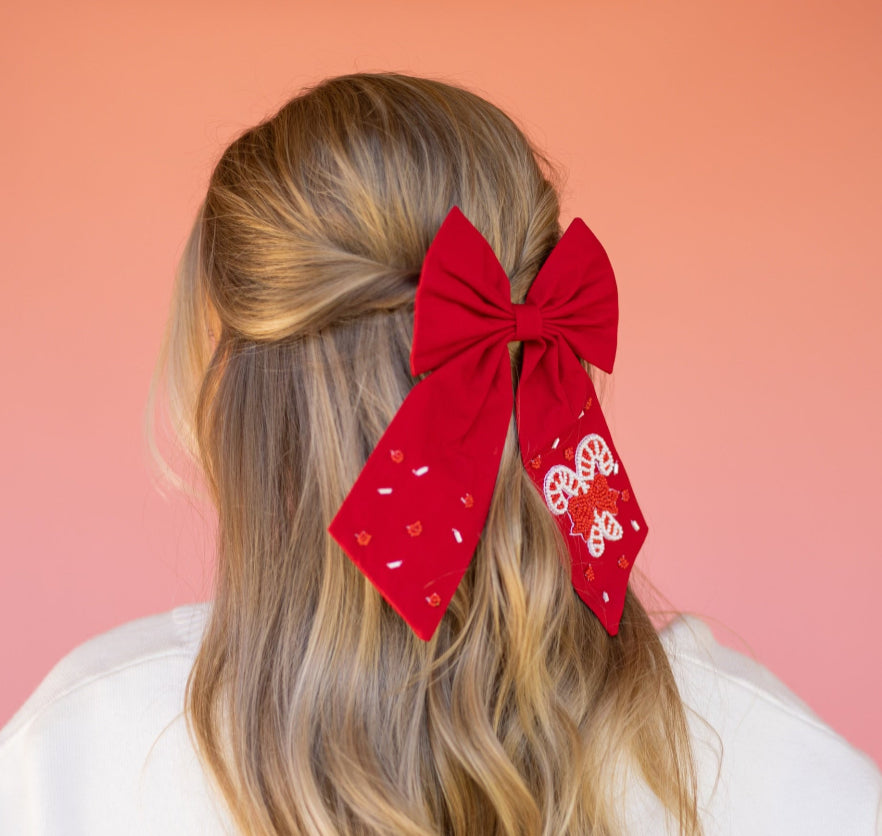 Red Candy Cane Bow