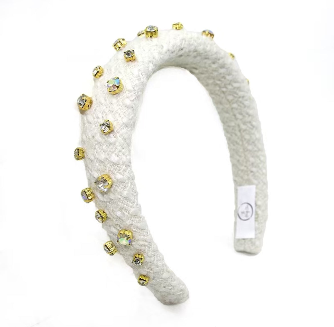 Kid and Tween White Headband with Embellishments