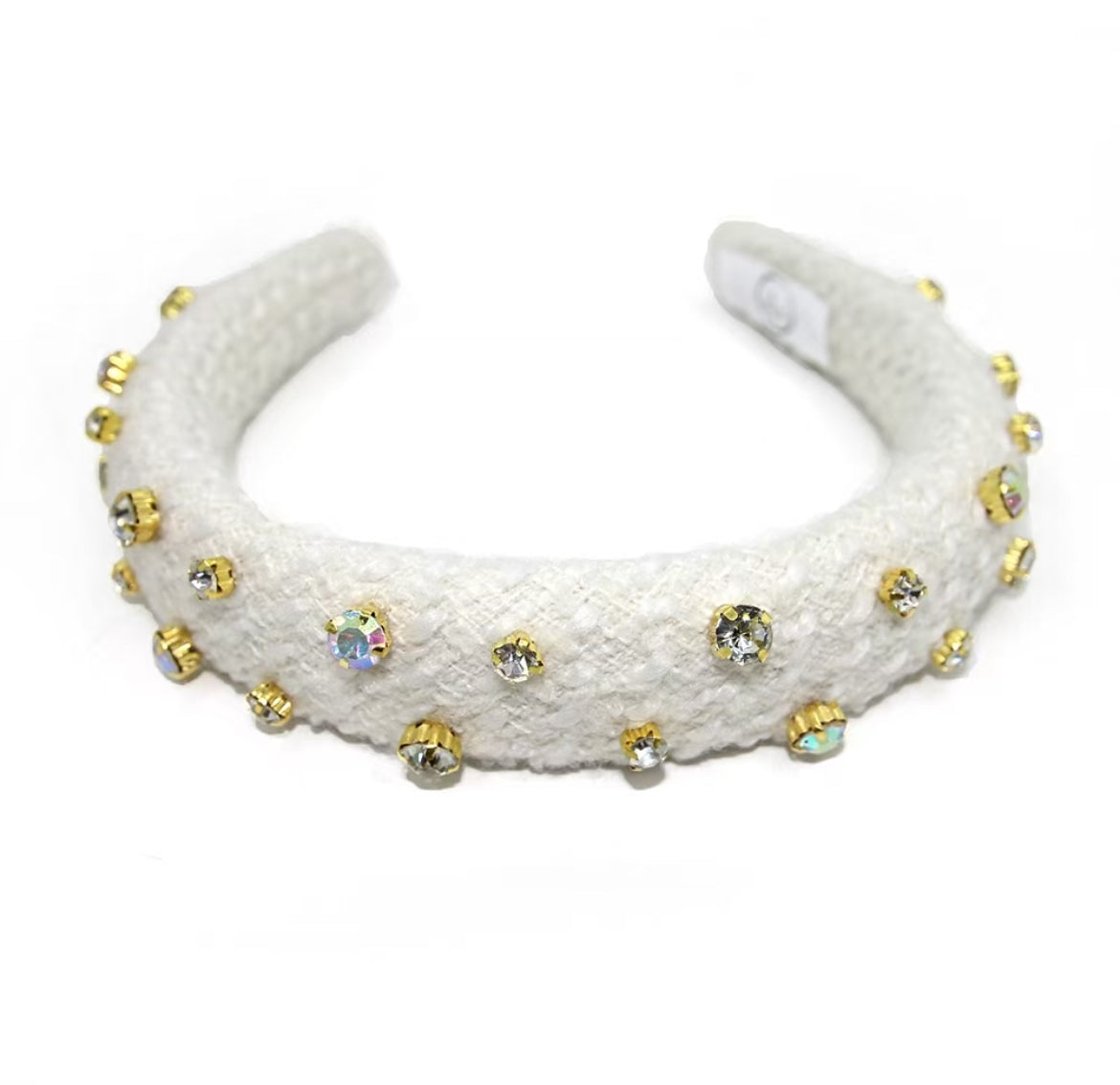 Kid and Tween White Headband with Embellishments