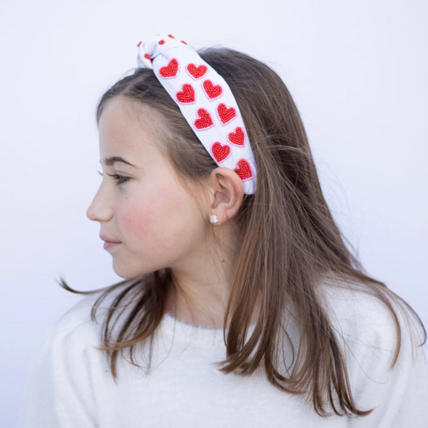 Red Heart Valentine's Day Knotted Headband
