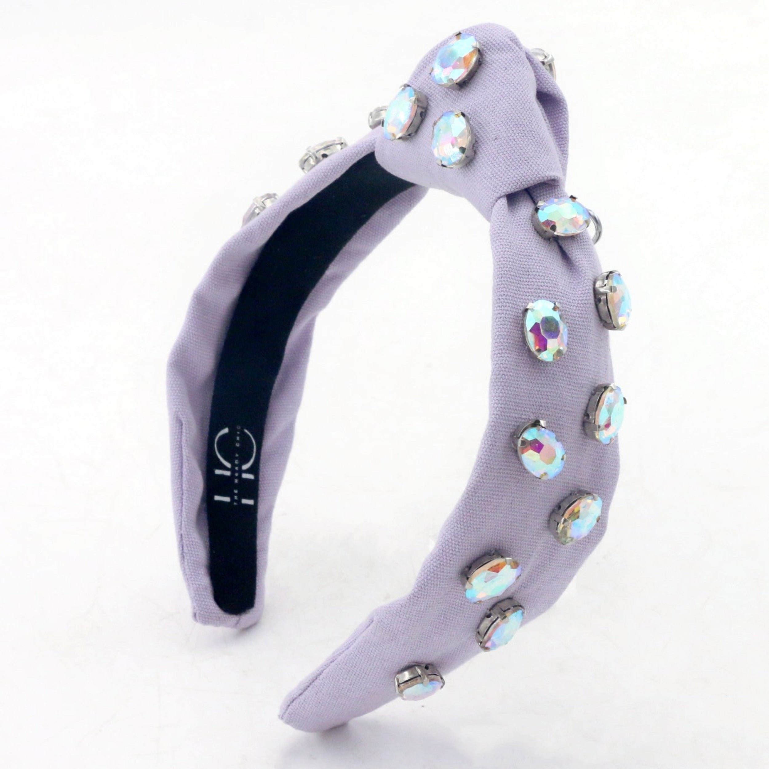 Tween Lavender Knotted Headband with Crystals