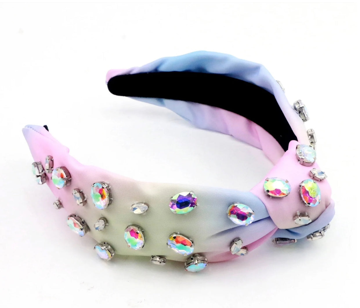 Adult Tie Dye Knotted Headband with Crystals