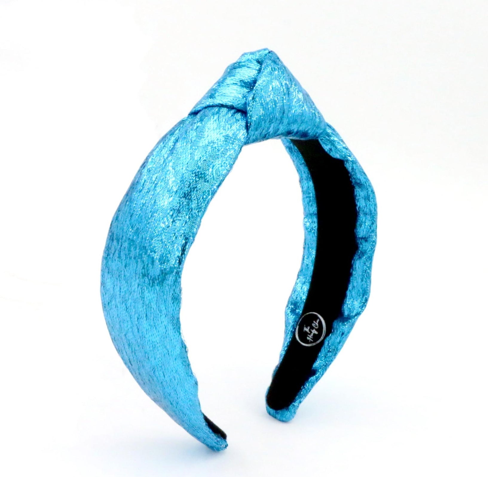 Kid and Tween Blue Tinsel Knotted Headband