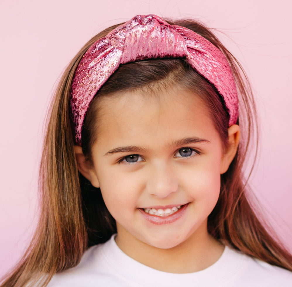Pink Tinsel Knotted Headband