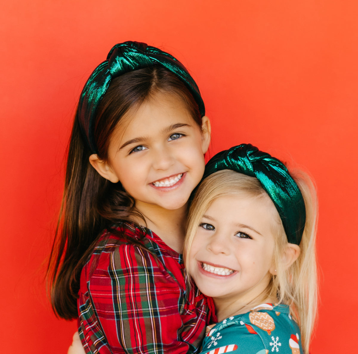 Green Padded Metallic Knotted Headband