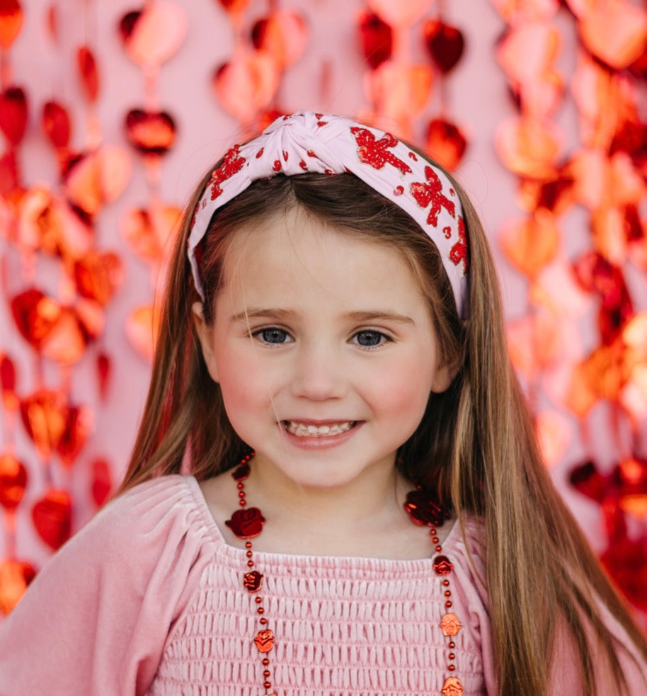Red Sequin Bow Headband