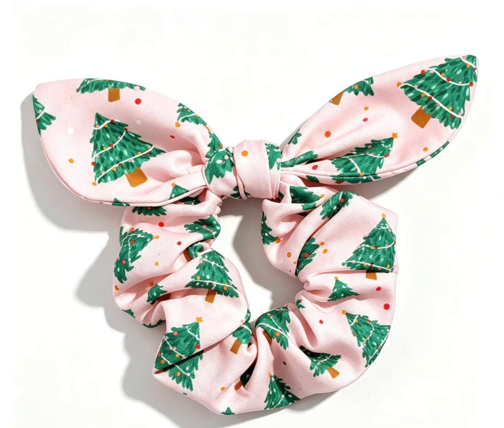 Pink Christmas Scrunchie