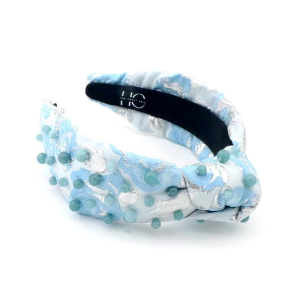Adult Blue Flower Knotted Headband