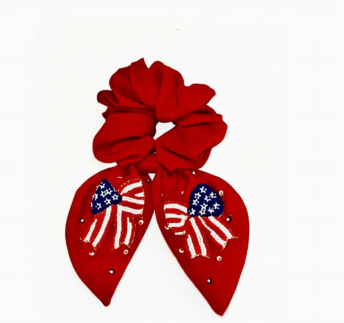 American Flag Bow Scrunchie