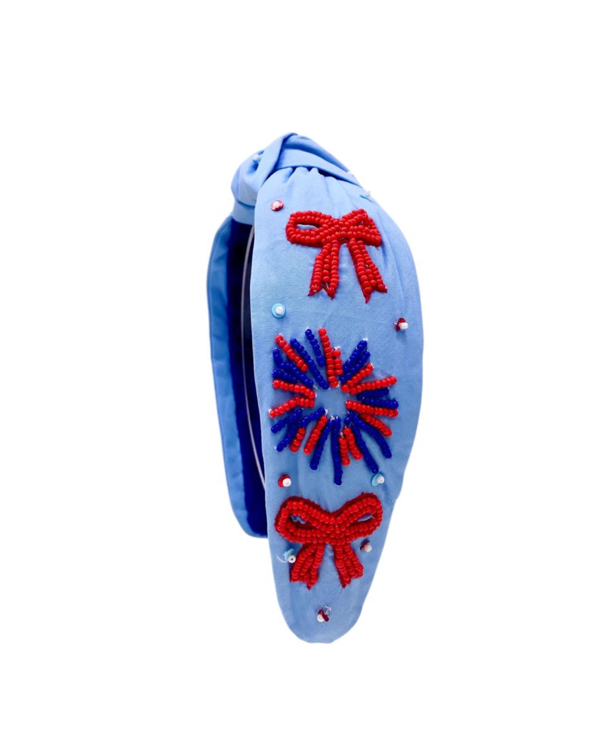 Fourth Of July Beaded  Knotted Headband