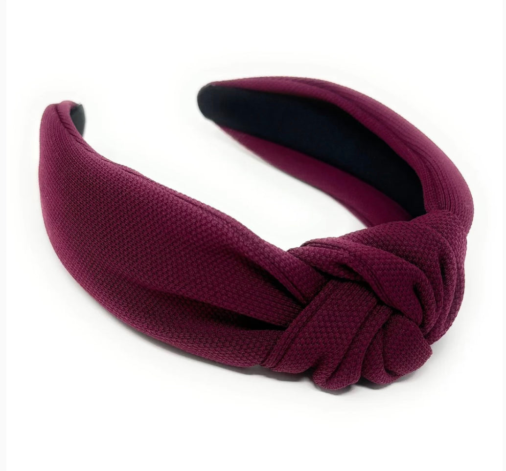 Adult Maroon Knotted Headband