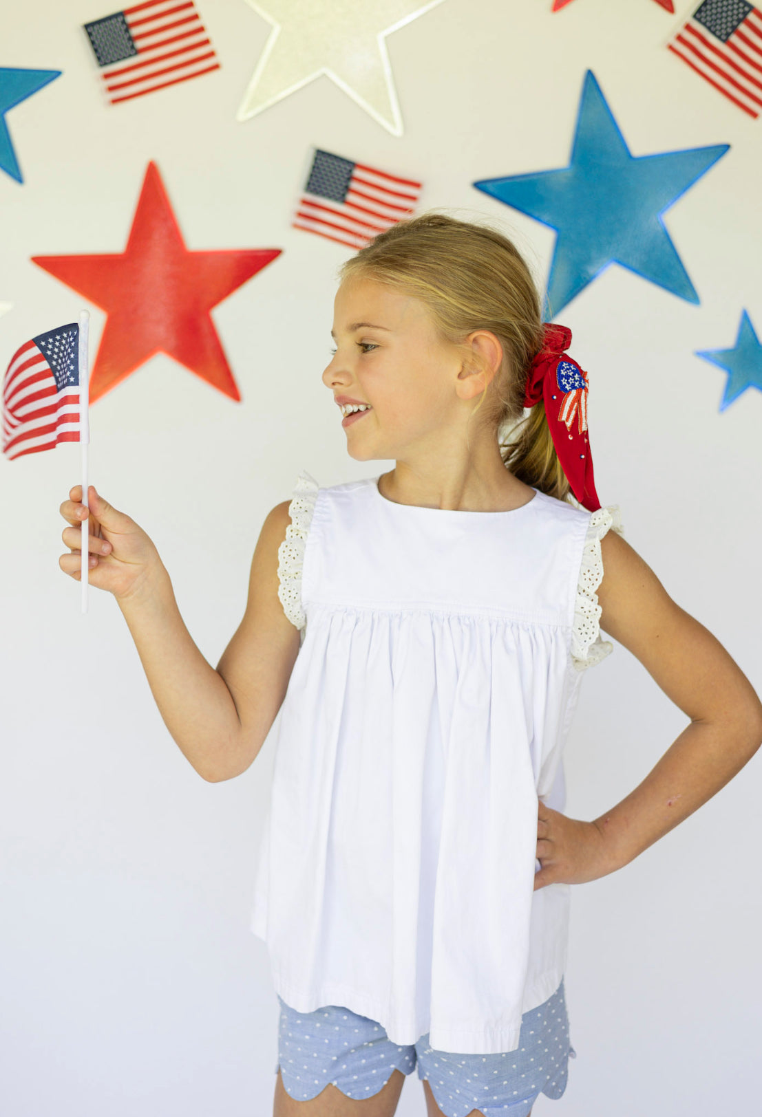 American Flag Bow Scrunchie