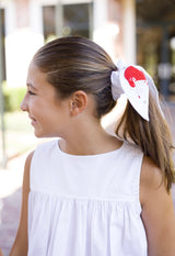 Red and White Football Helmet Scrunchie