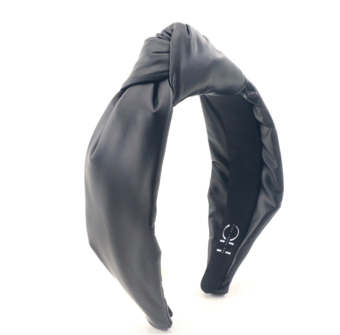 Adult Black Leather Knotted Headband