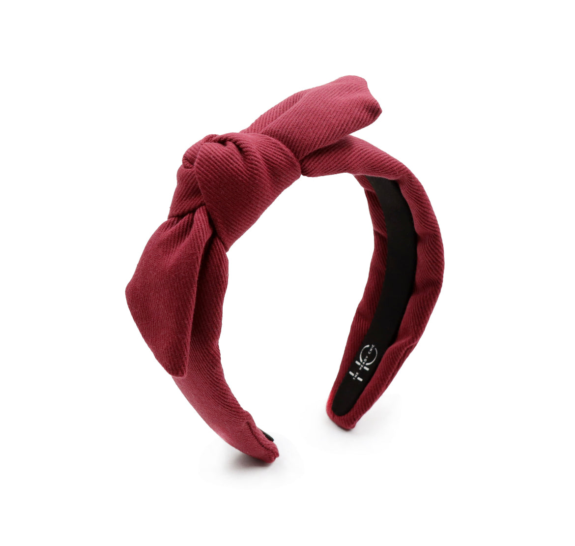 Kid Tie Knot Burgundy Denim Headband