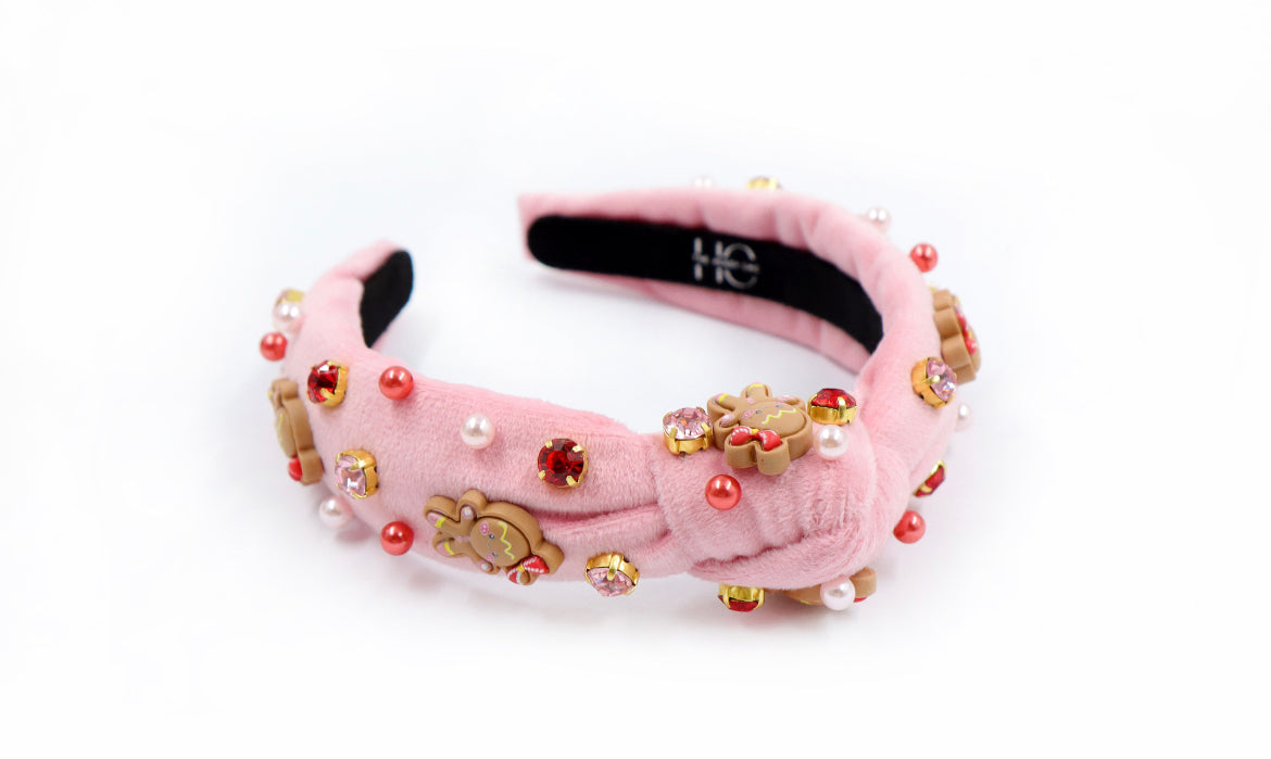 Kid Pink Gingerbread Knotted Headband