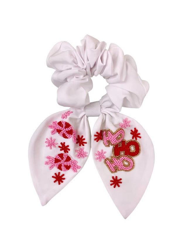 HO HO HO Beaded Scrunchie