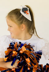 Blue and Orange Football Helmet Scrunchie