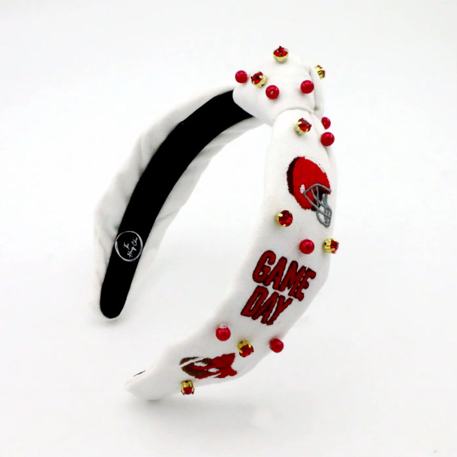 Kid and Tween Red Game Day Knotted Headband