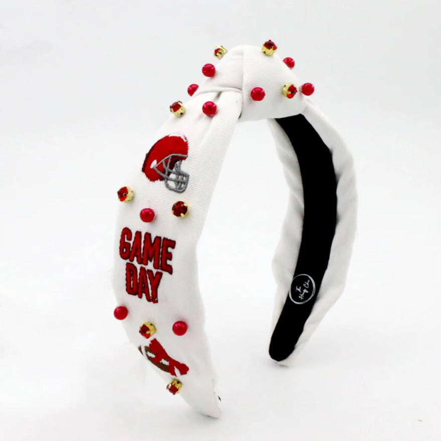 Kid and Tween Red Game Day Knotted Headband