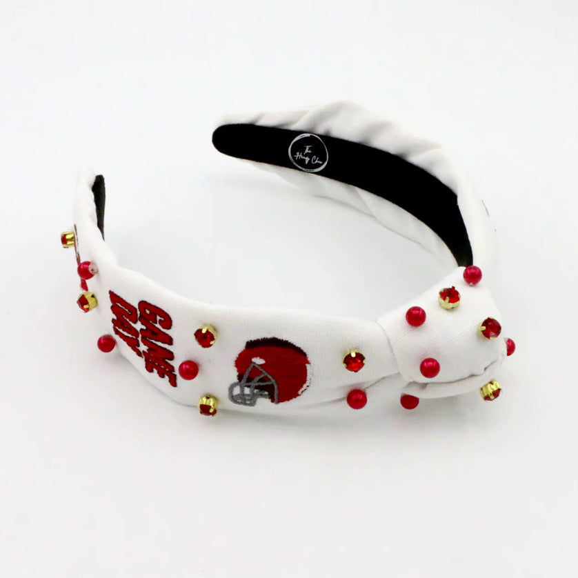 Kid and Tween Red Game Day Knotted Headband