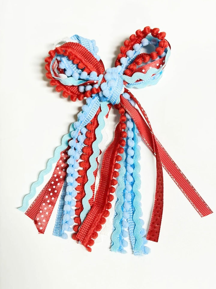 Rebs Game Day Texture Hair Bow