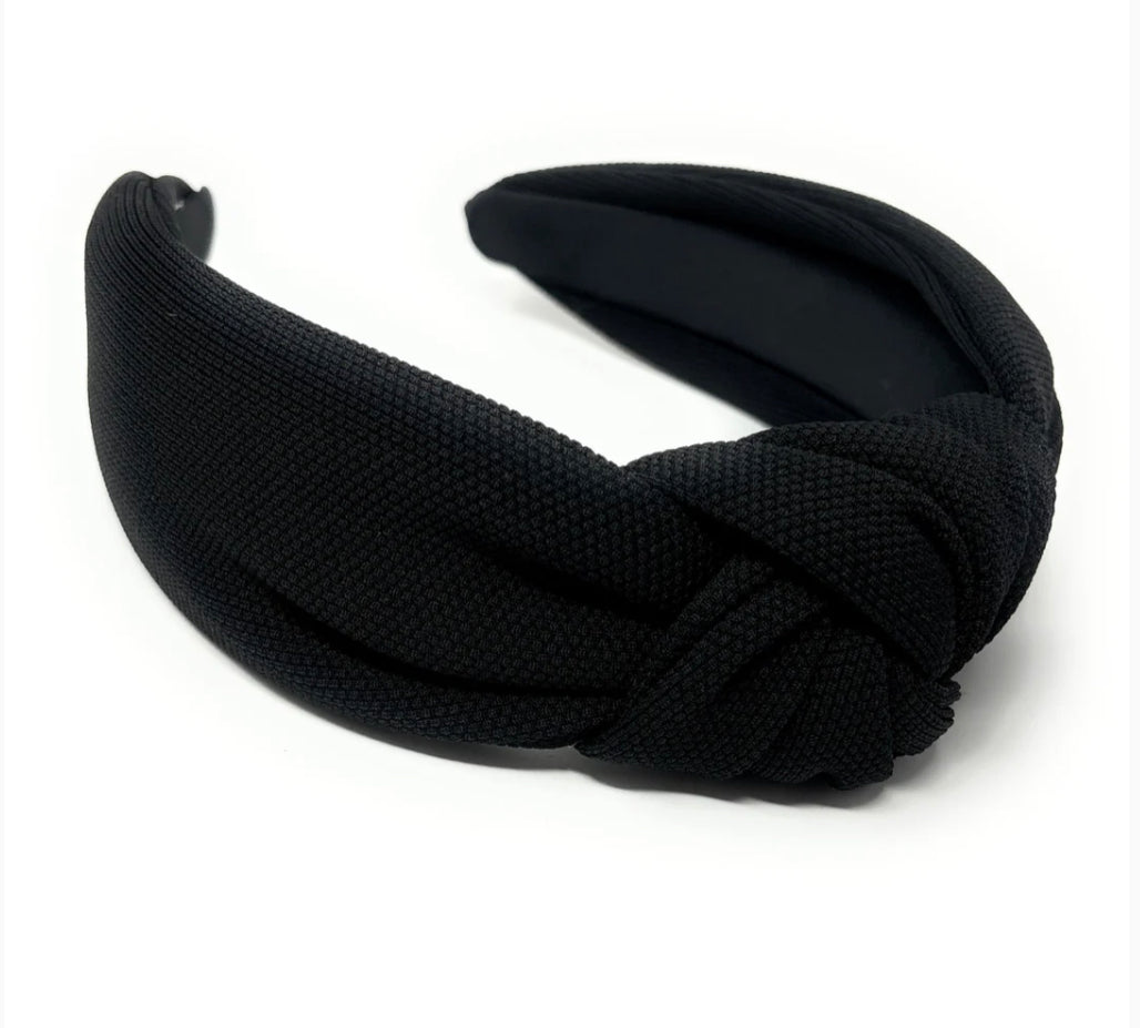 Kid and Tween Black Knotted Headband