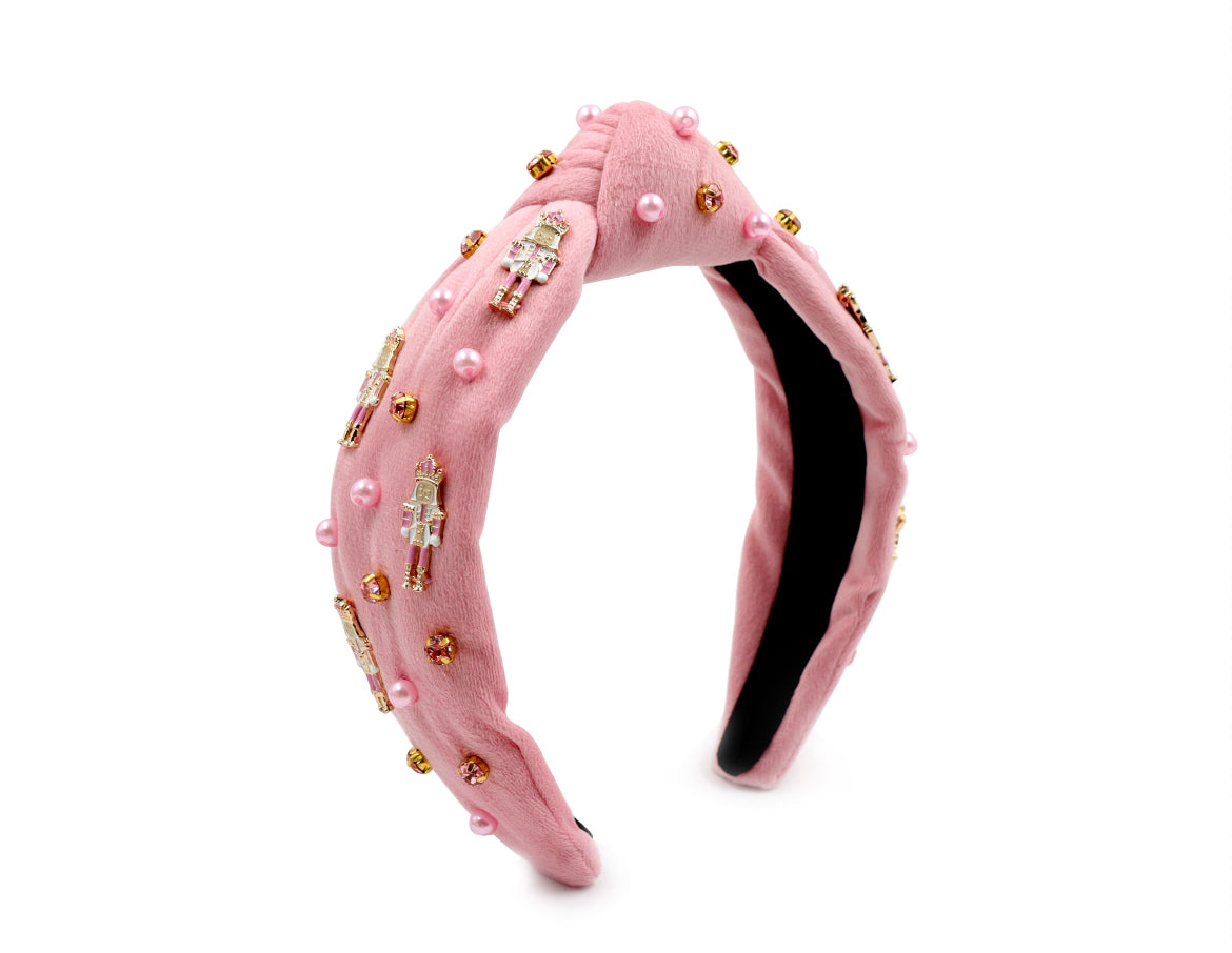 Kid and Tween Pink Velvet Nutcracker Headband