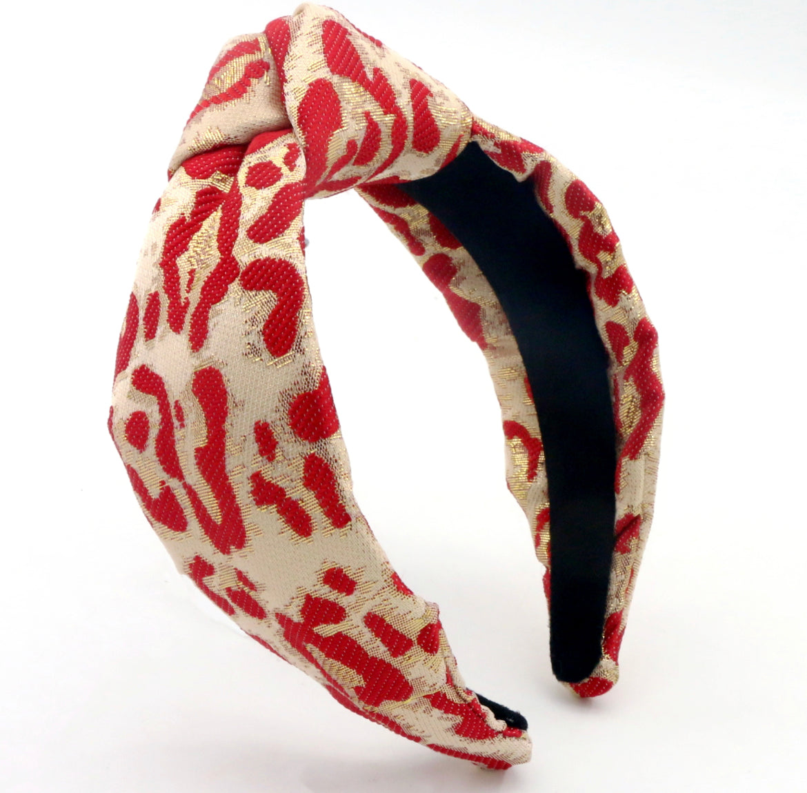 Adult Red Leopard Knotted Headband