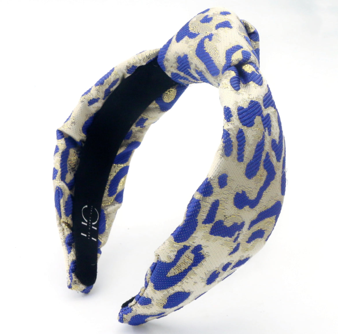 Adult Blue Leopard Knotted Headband