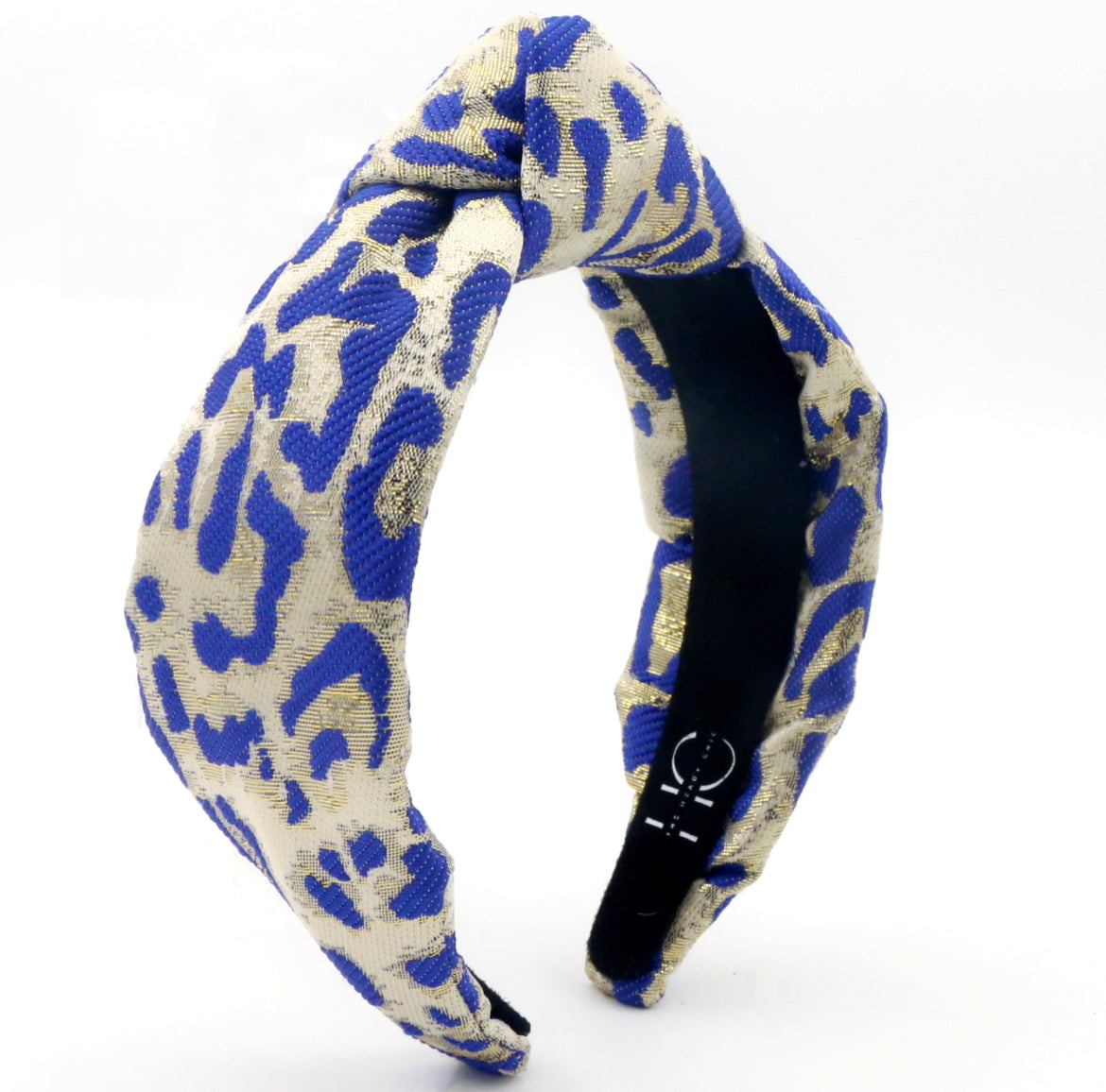 Adult Blue Leopard Knotted Headband