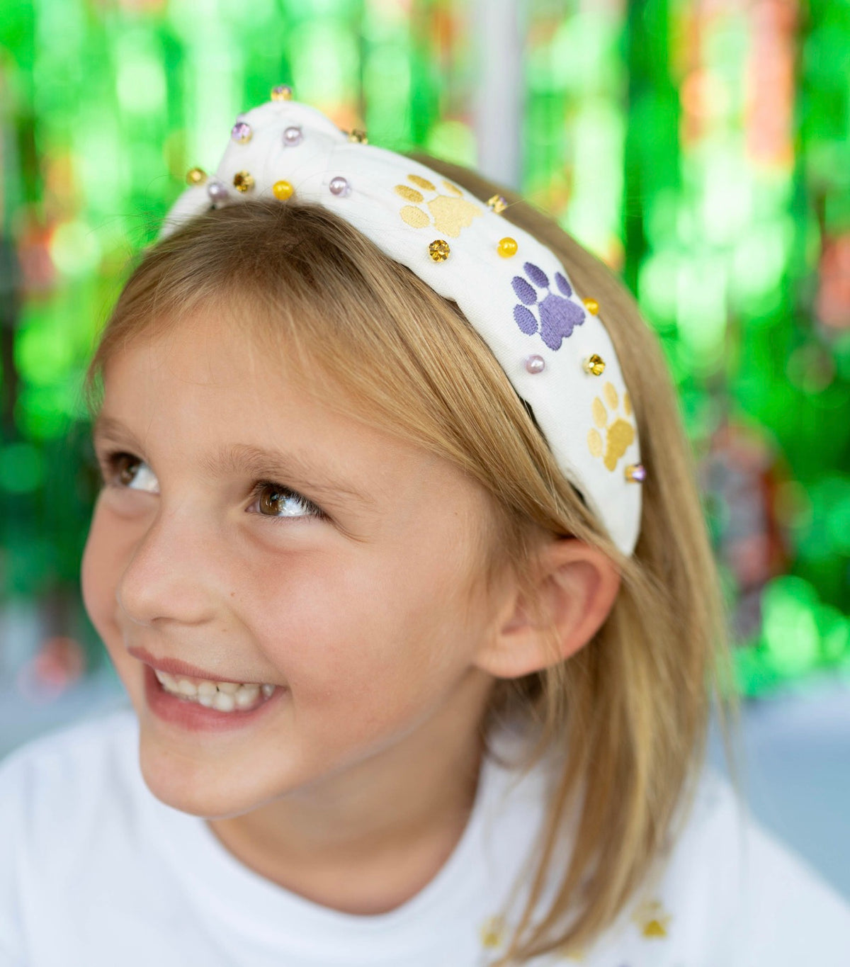 Kid and Tween Purple and Gold Knotted Headband