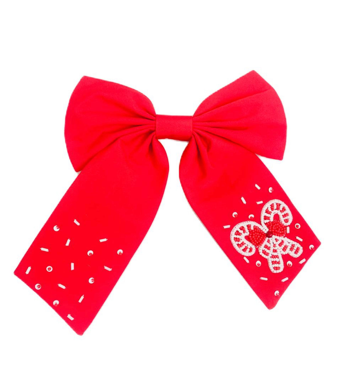 Red Candy Cane Bow