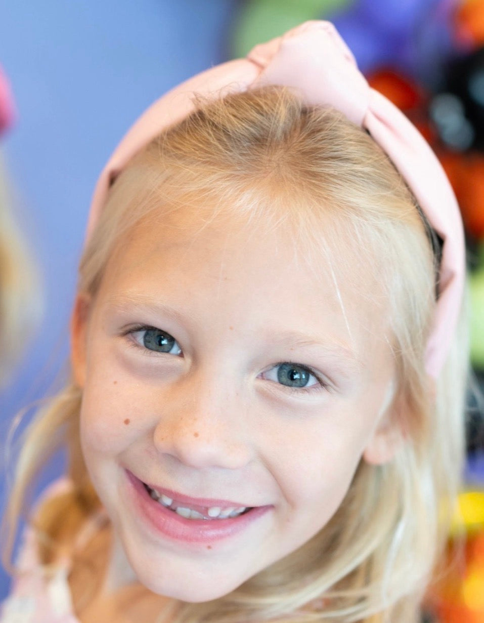 Kid and Tween Pink Leather Knotted Headband