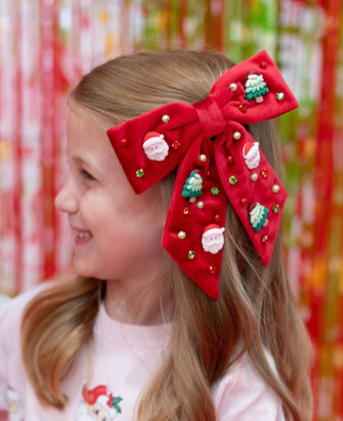 Kid Red Christmas  Hair Bow