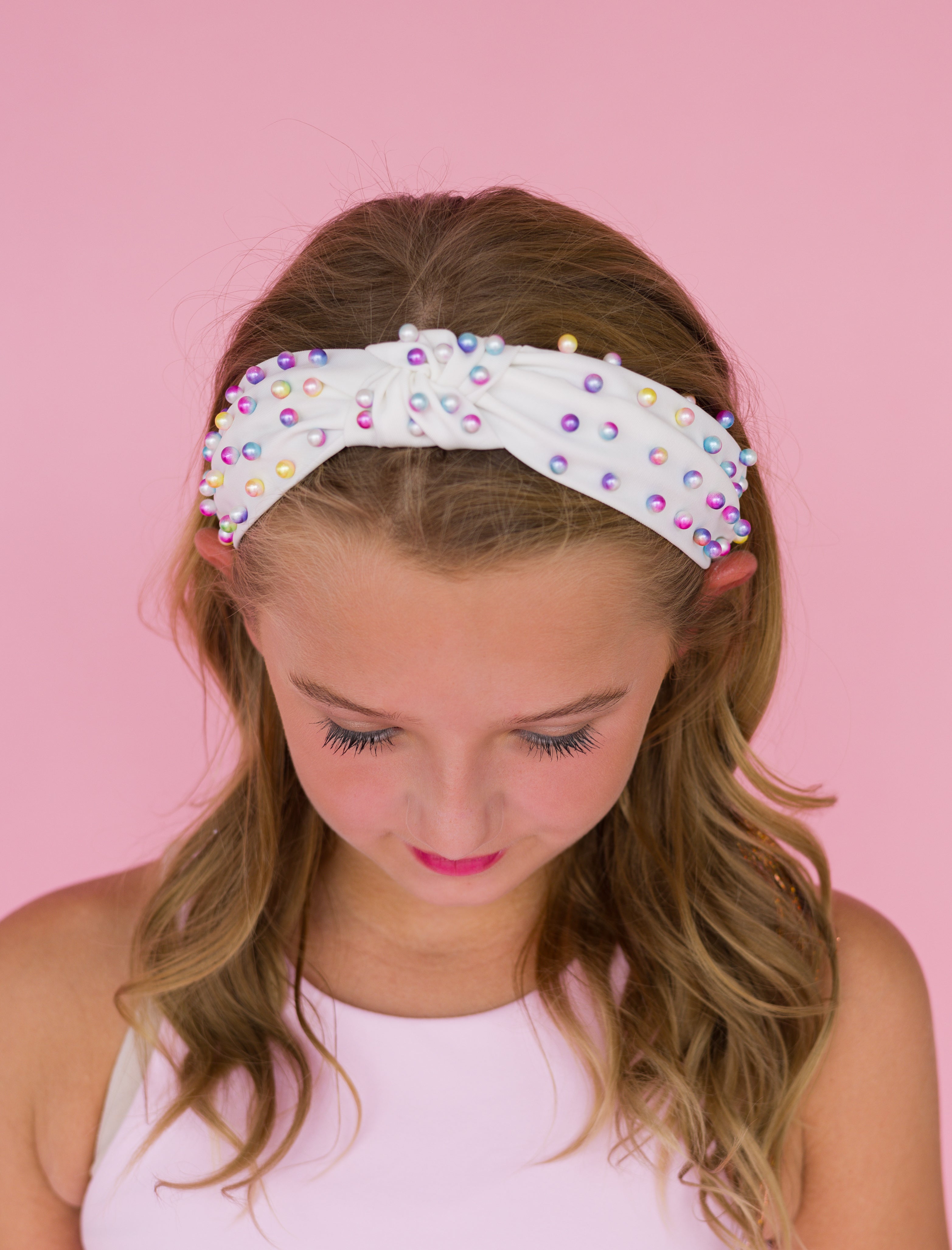 Kid and Tween Candy Pearl Knotted Headband