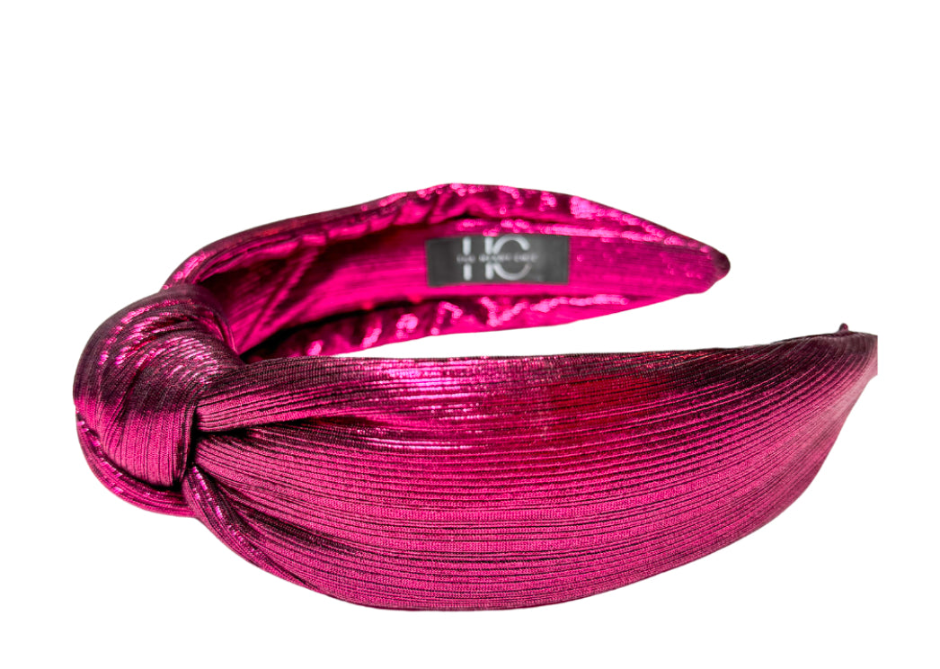 Kid and Tween Fuchsia Metallic Padded Knotted Headband