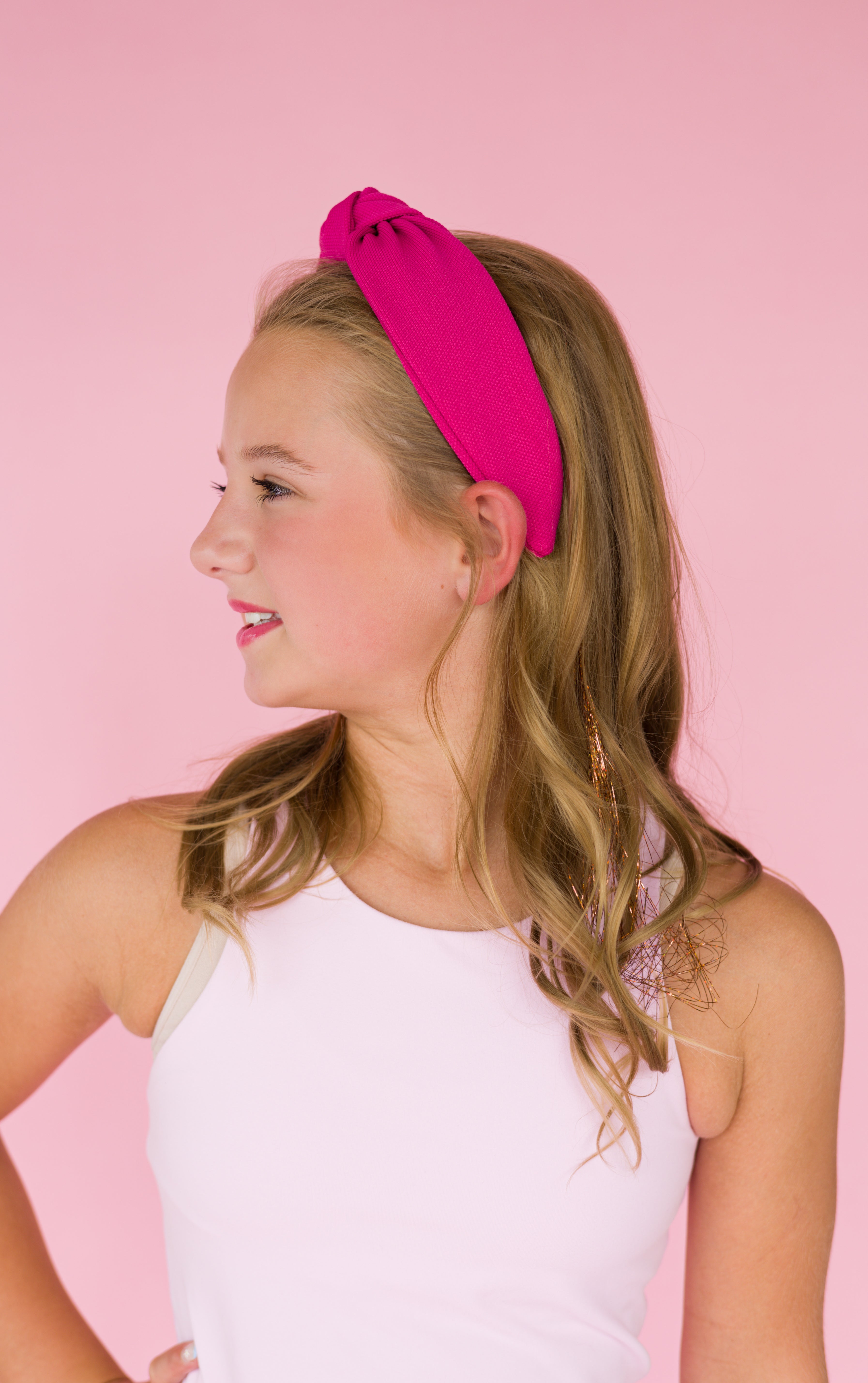 Kid and Tween Hot Pink Knotted Headband