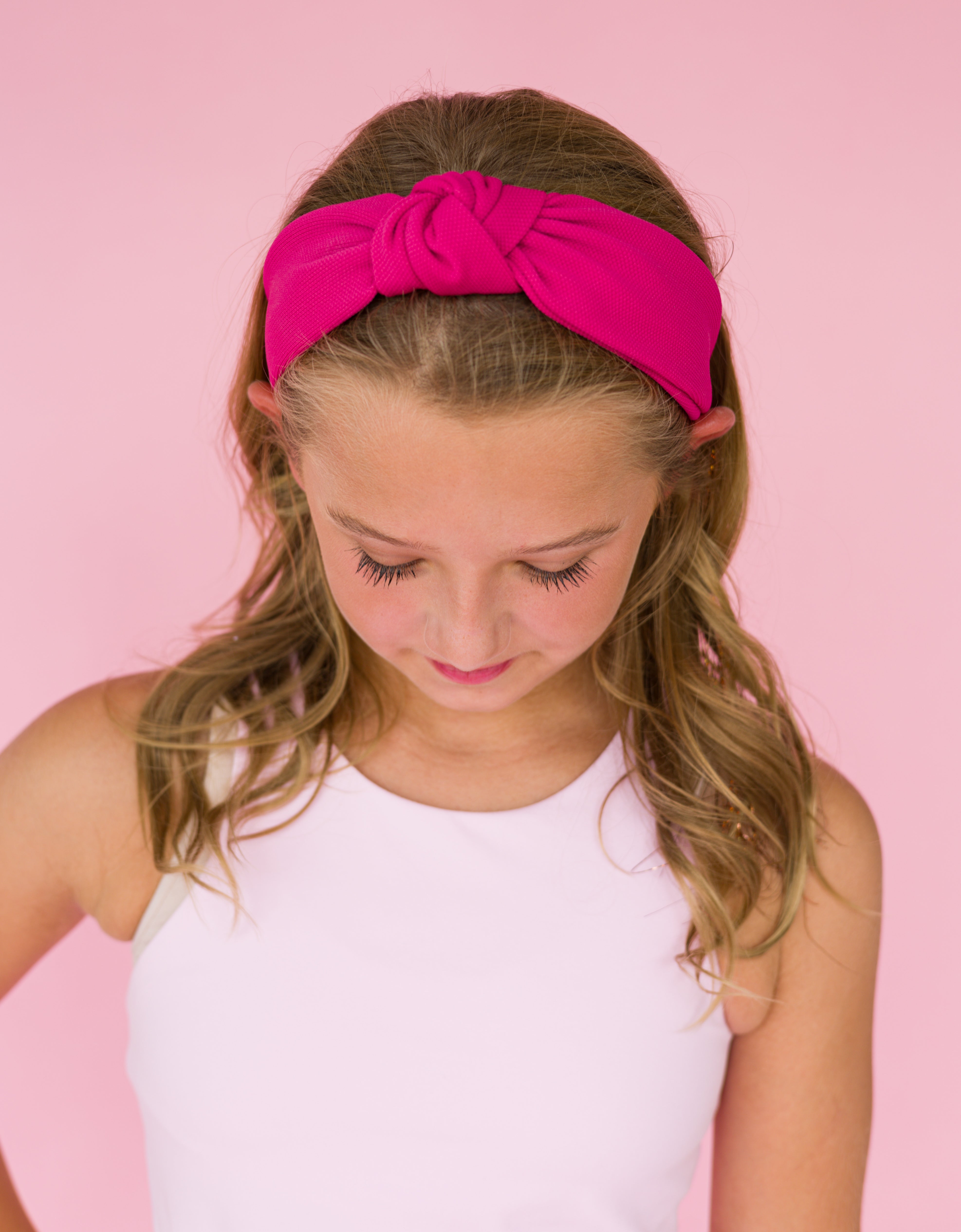 Kid and Tween Hot Pink Knotted Headband