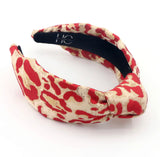 Adult Red Leopard Knotted Headband