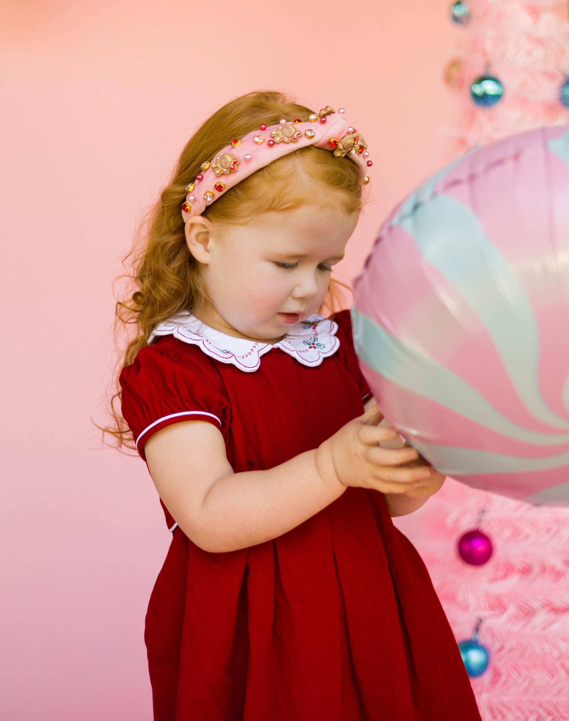 Kid Pink Gingerbread Knotted Headband