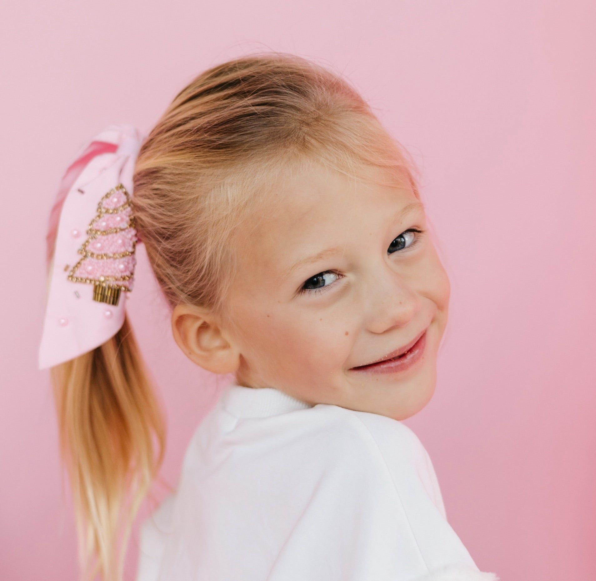 Pink Christmas Tree Scrunchie