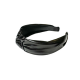 Kid and Tween Black Metallic Knotted Headband