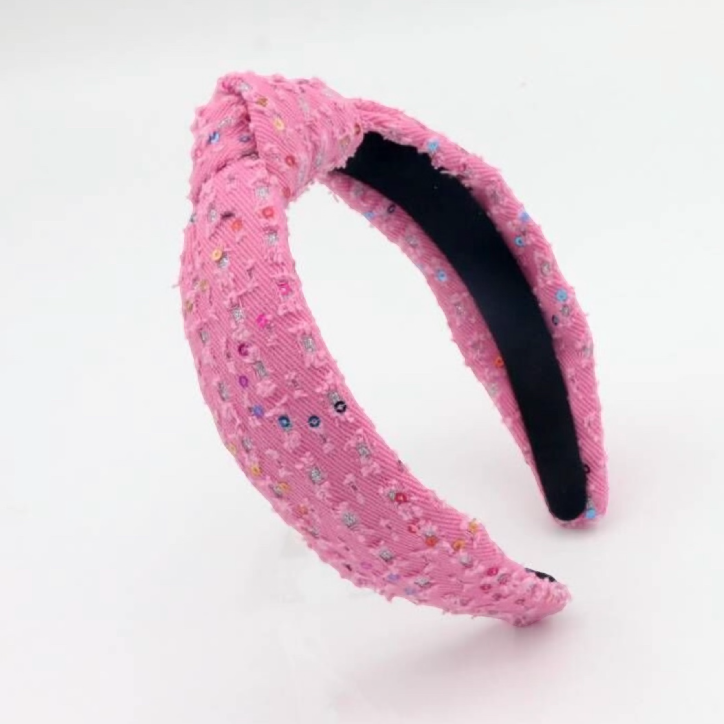 Kid and Tween Pink Denim Knotted Headband