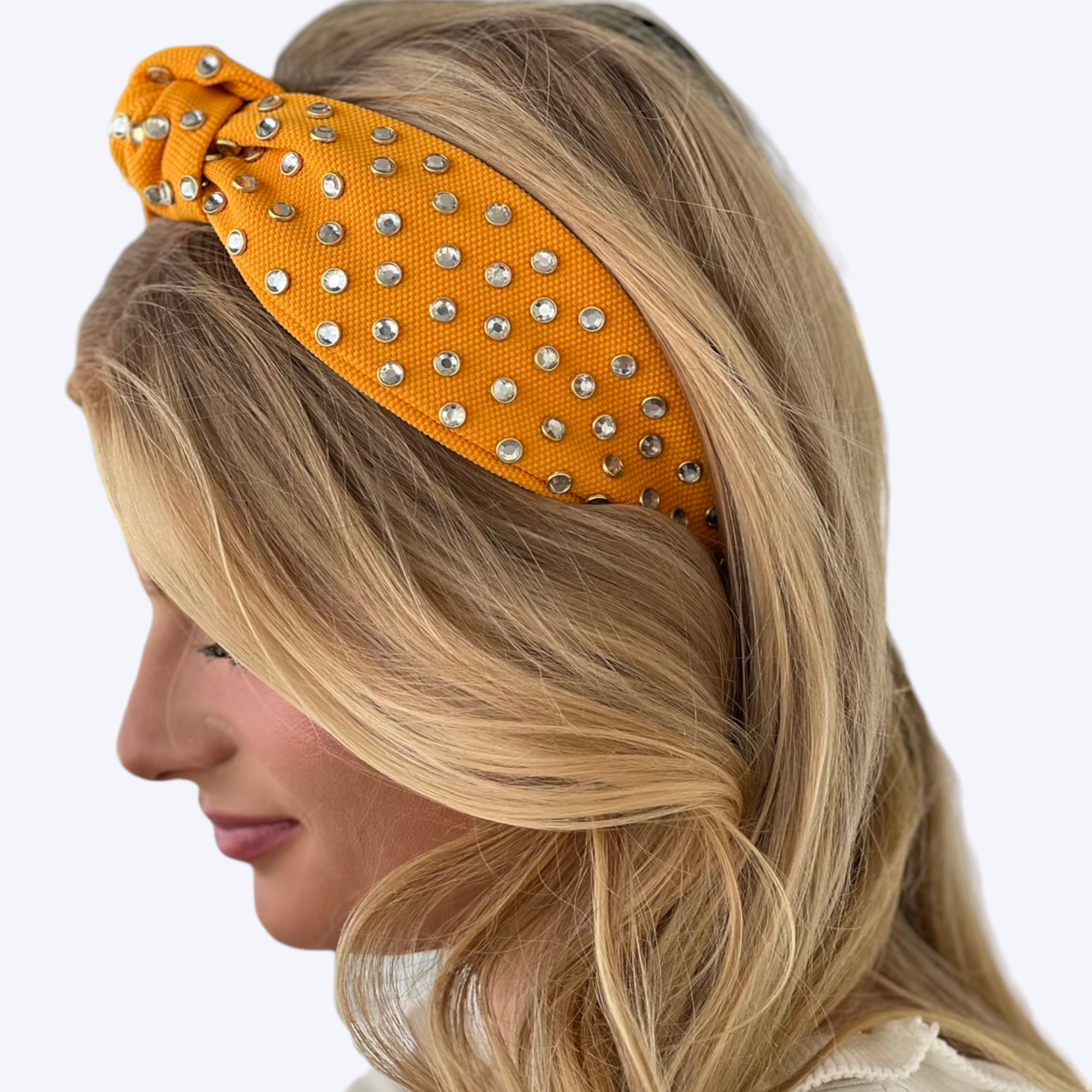 Adult Gold/Yellow Jeweled Knotted Headband