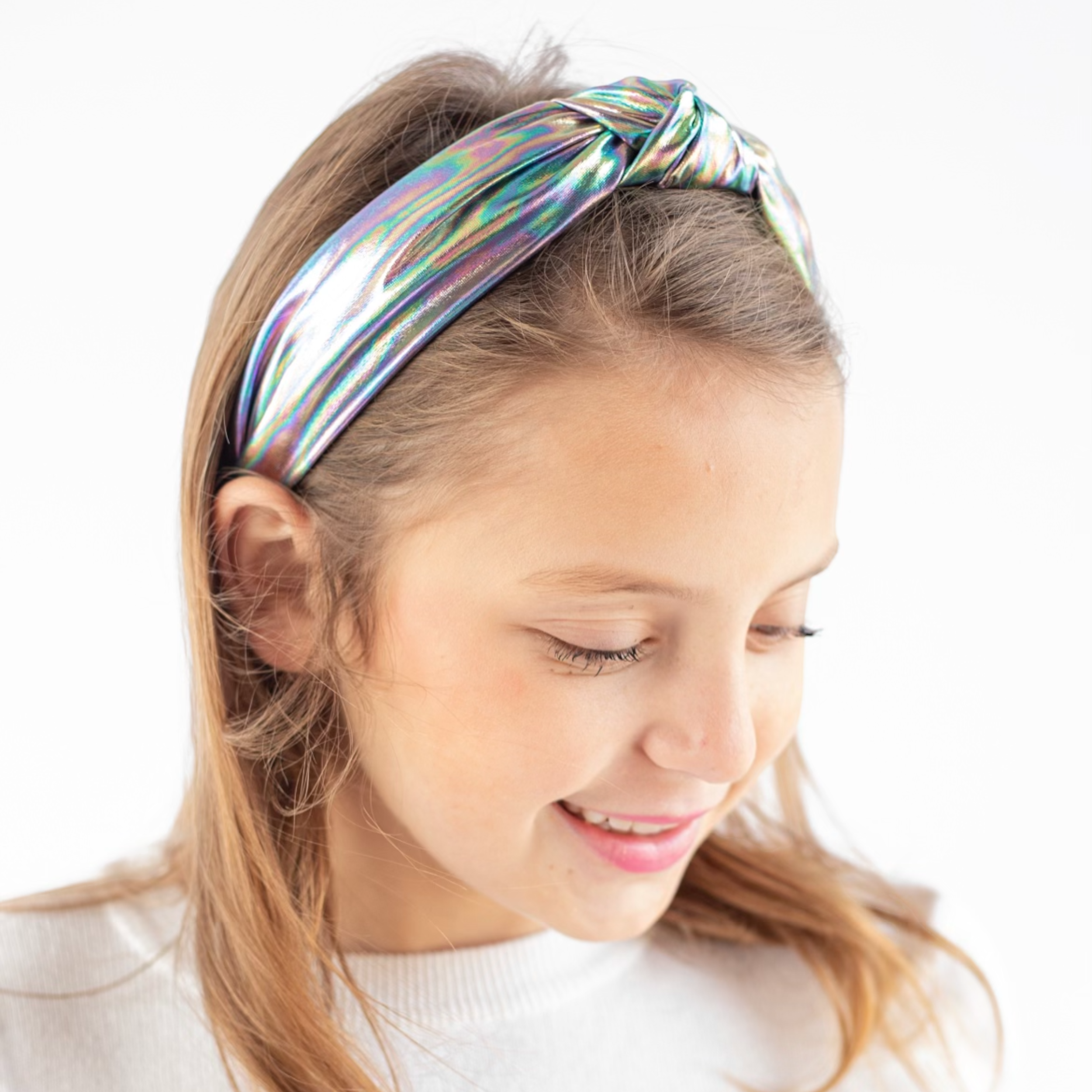 Kid and Tween Multi-Color Metallic Knotted Headband