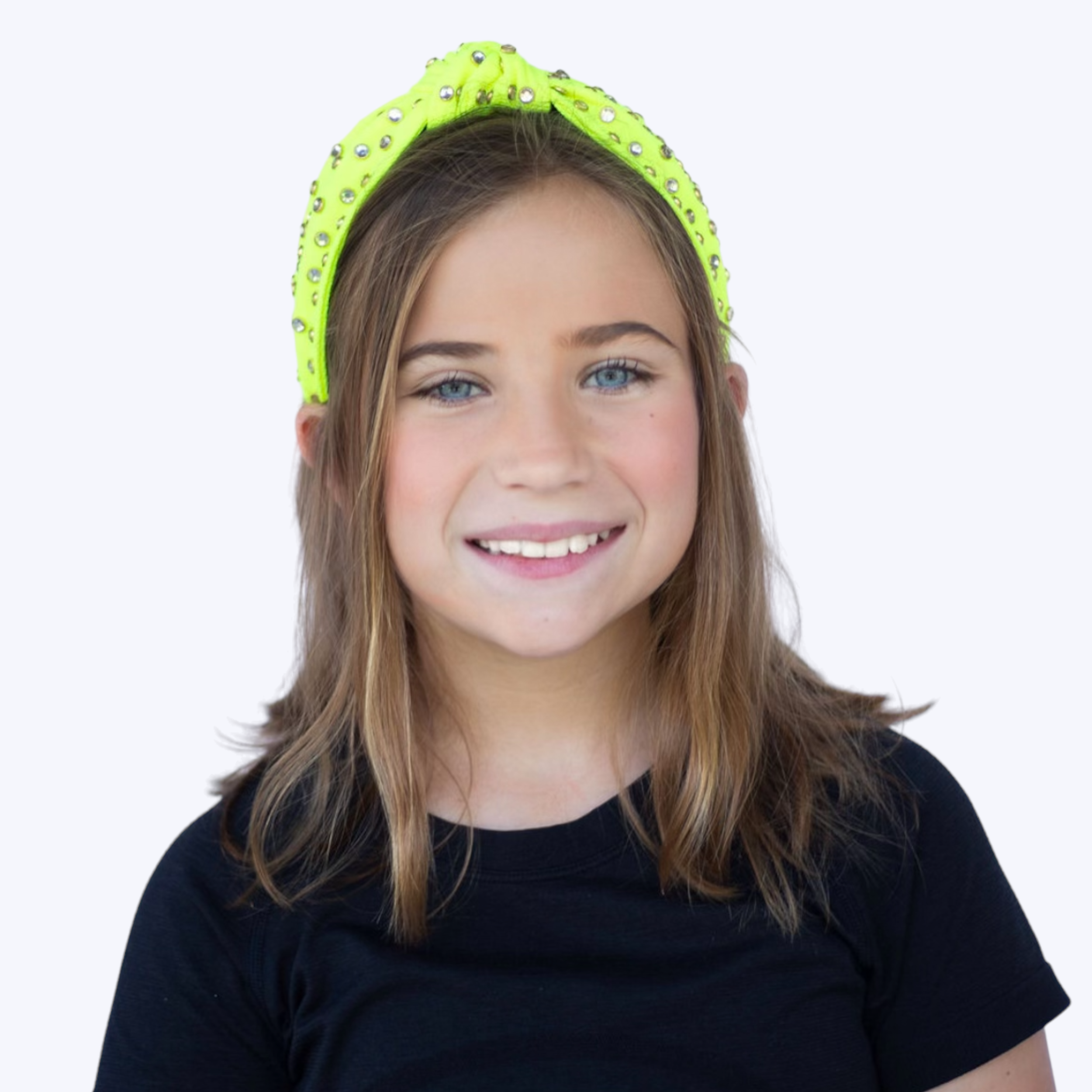 Kid and Tween Lime Jeweled Knotted Headband