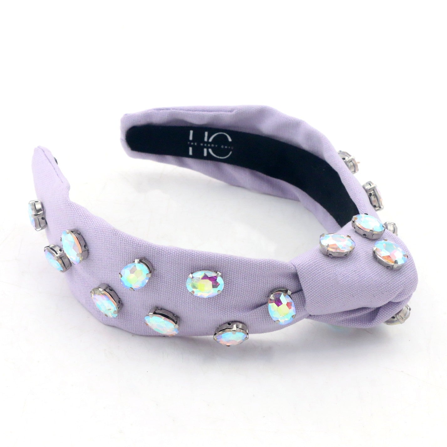 Tween Lavender Knotted Headband with Crystals