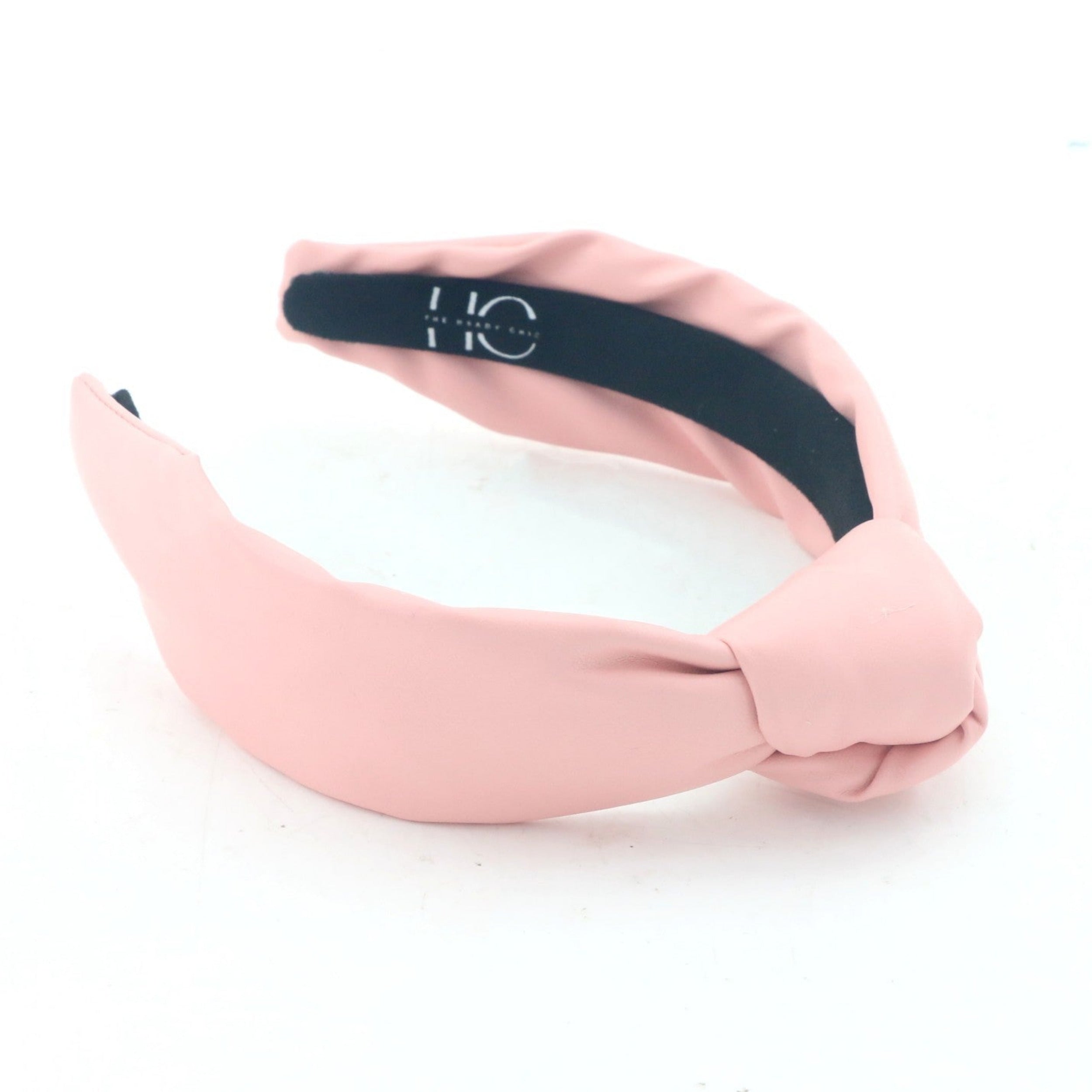 Kid and Tween Pink Leather Knotted Headband